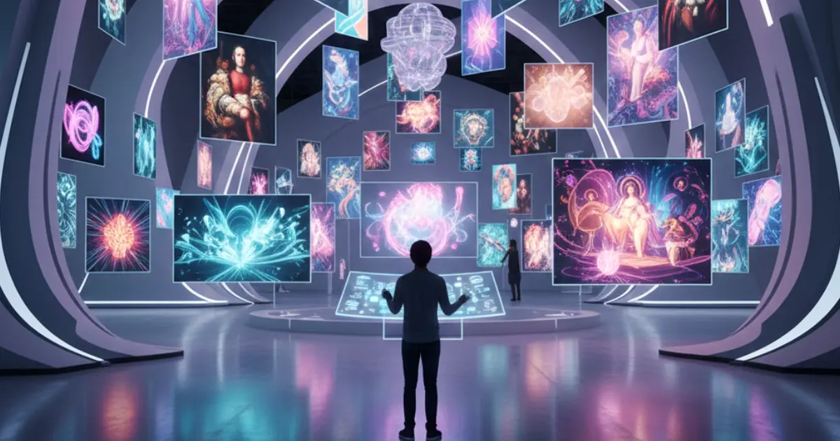 Arte digital proyectado en un museo