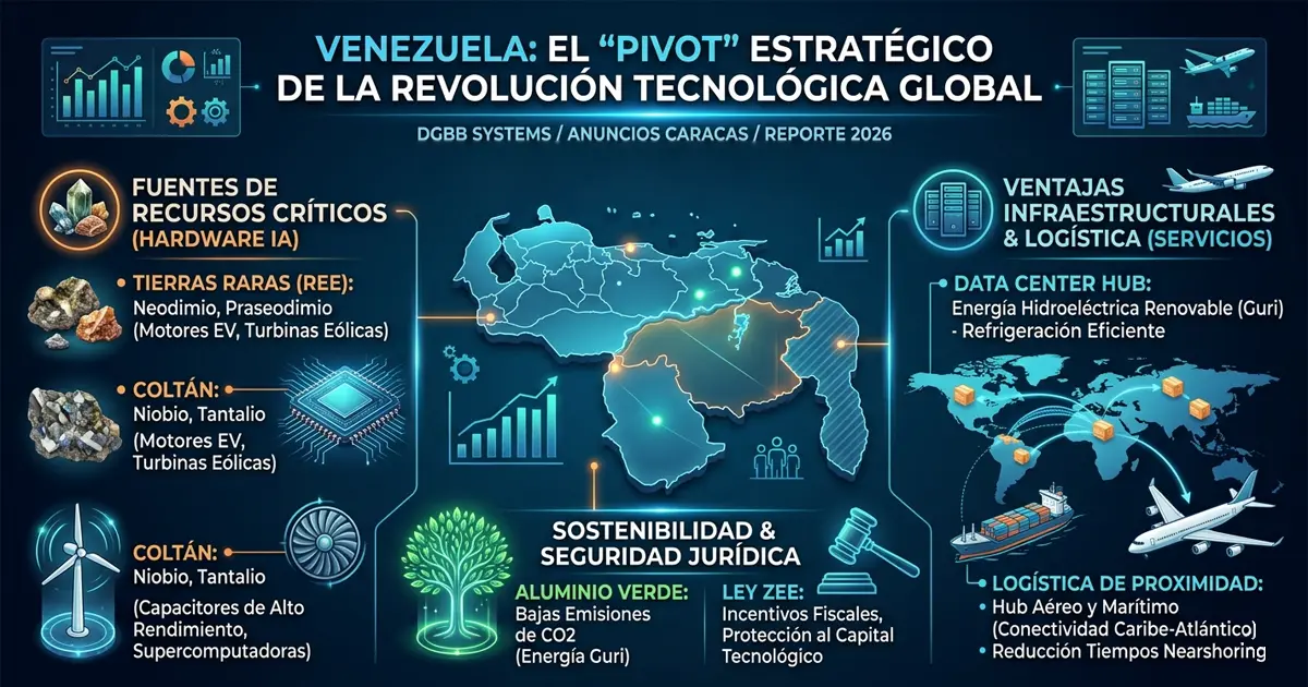 Infografía: Recursos críticos, aluminio verde, LZEE y el hub logístico de Venezuela